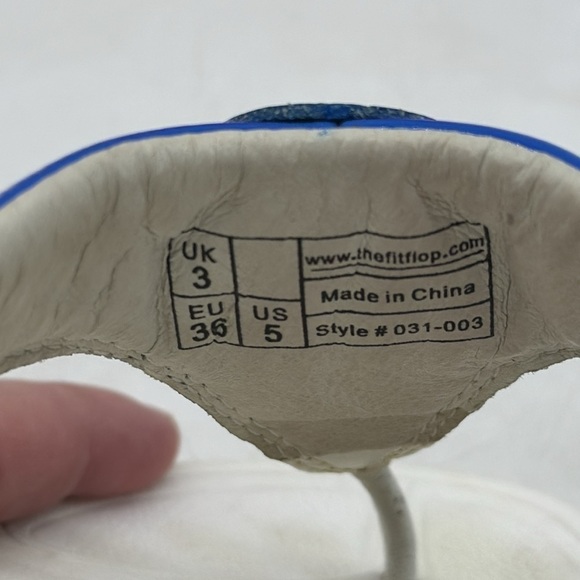 FitFlop Blue White Sandals Size 5 FFL5515 - Picture 7 of 7